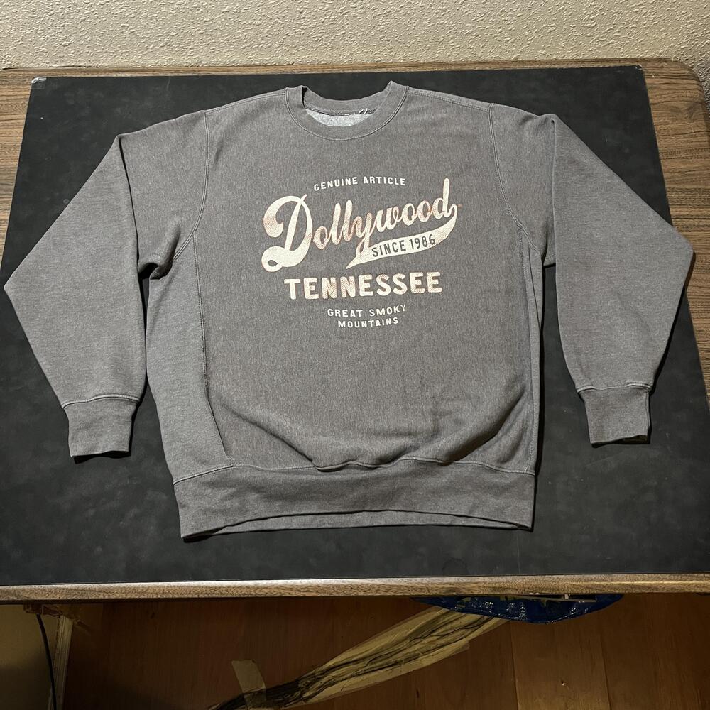 Dollywood Sweatshirt Reverse Weave Crewneck Tennessee Great Smoky Mountains 90s